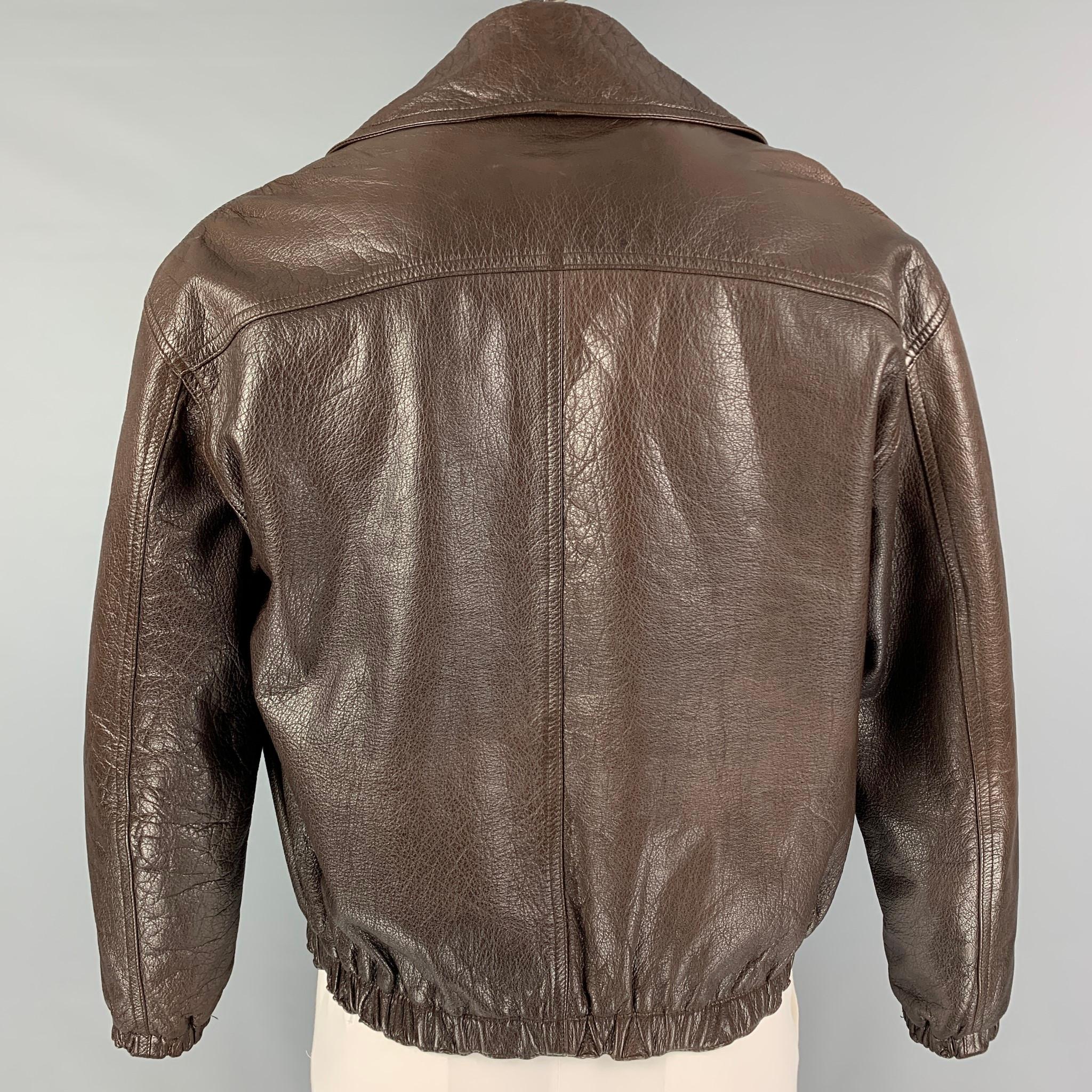 Vintage GIORGIO ARMANI Size 48 Brown Single Breasted Jacket In Good Condition In San Francisco, CA
