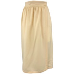 Vintage GIORGIO ARMANI Size 8 Cream Baige Wool Wrap Skirt