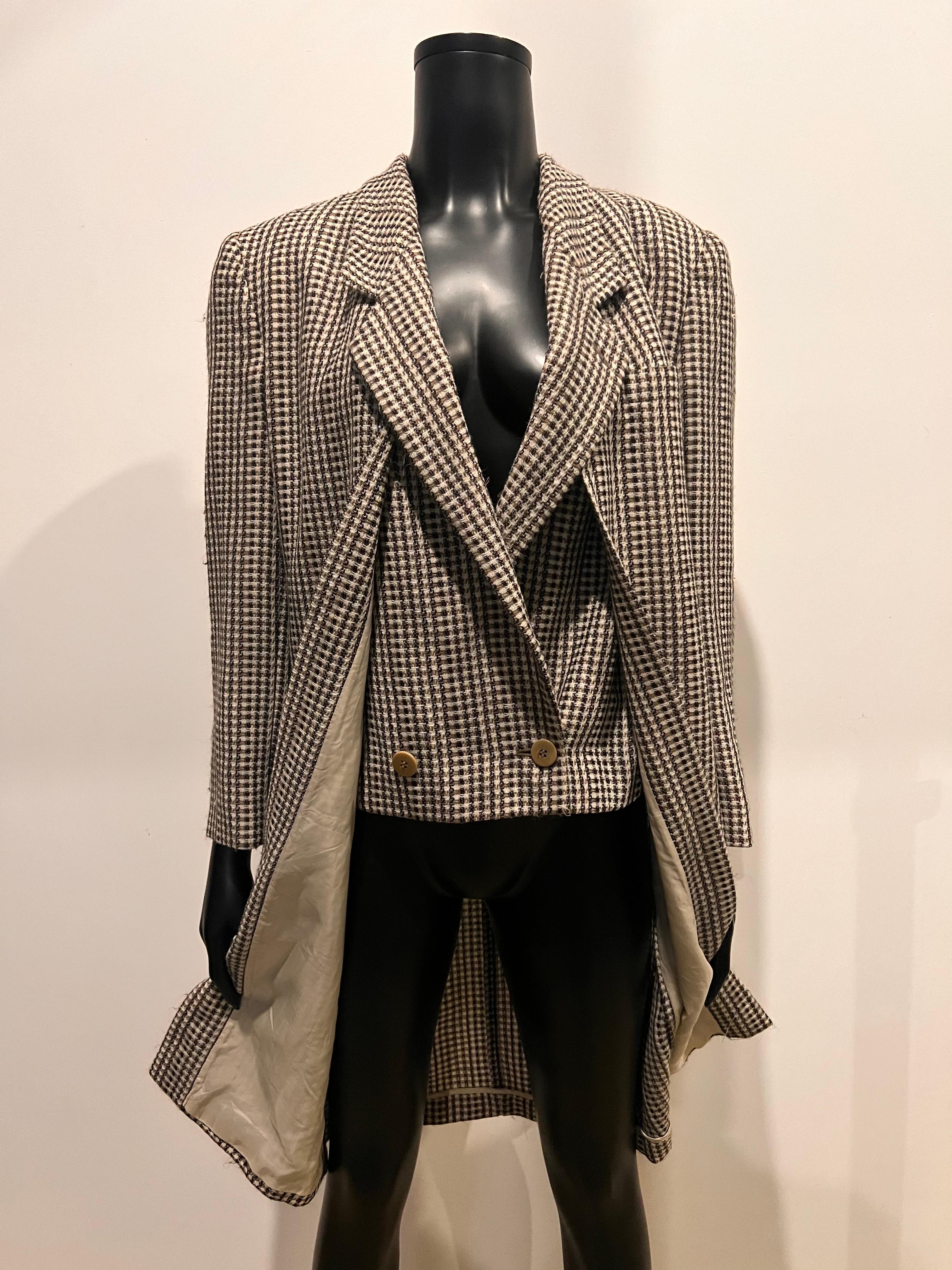 VINTAGE GIORGIO ARMANI Tweed Coat With built in  Waistcoat 2