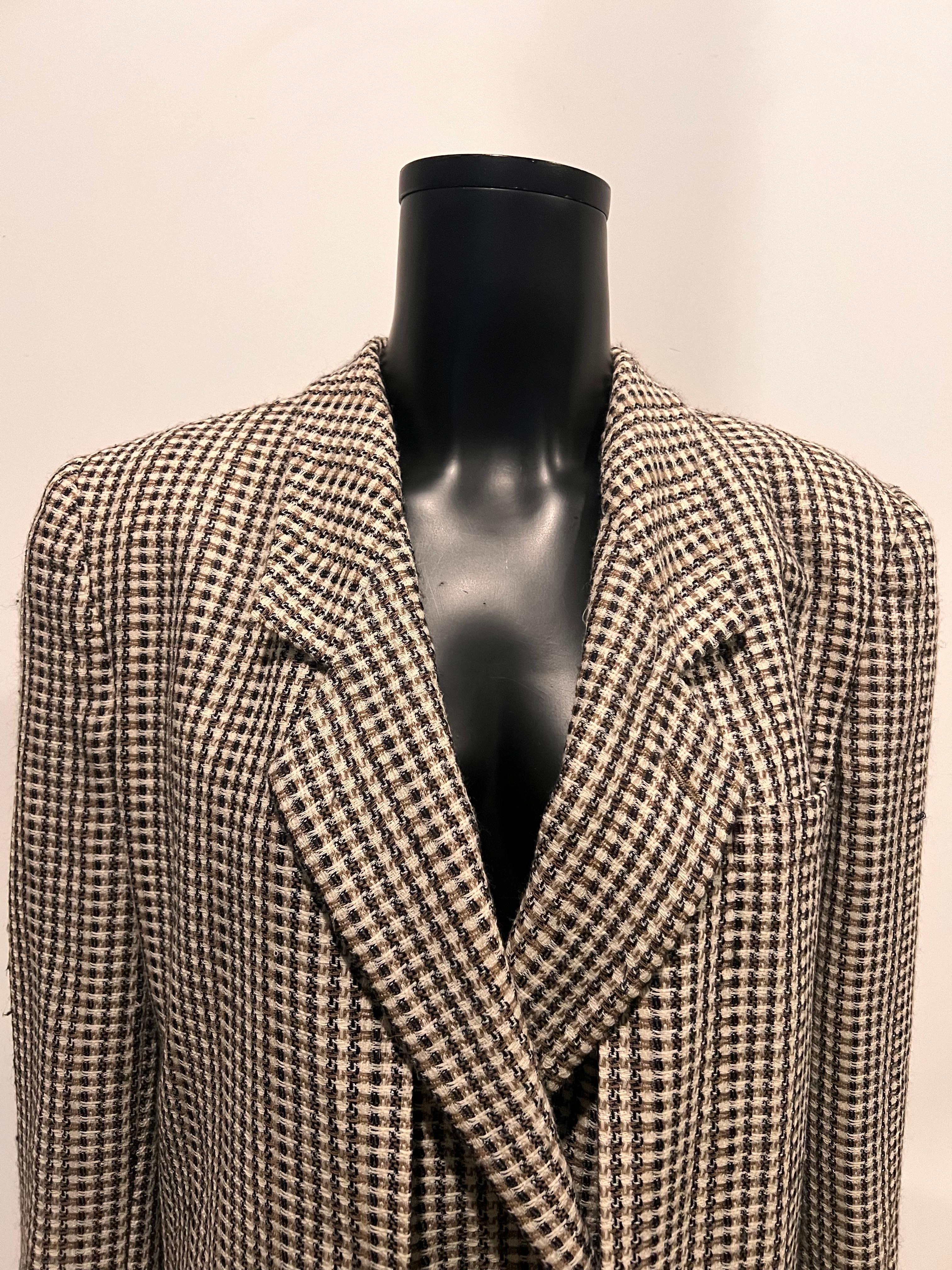 VINTAGE GIORGIO ARMANI Tweed Coat With built in  Waistcoat 3