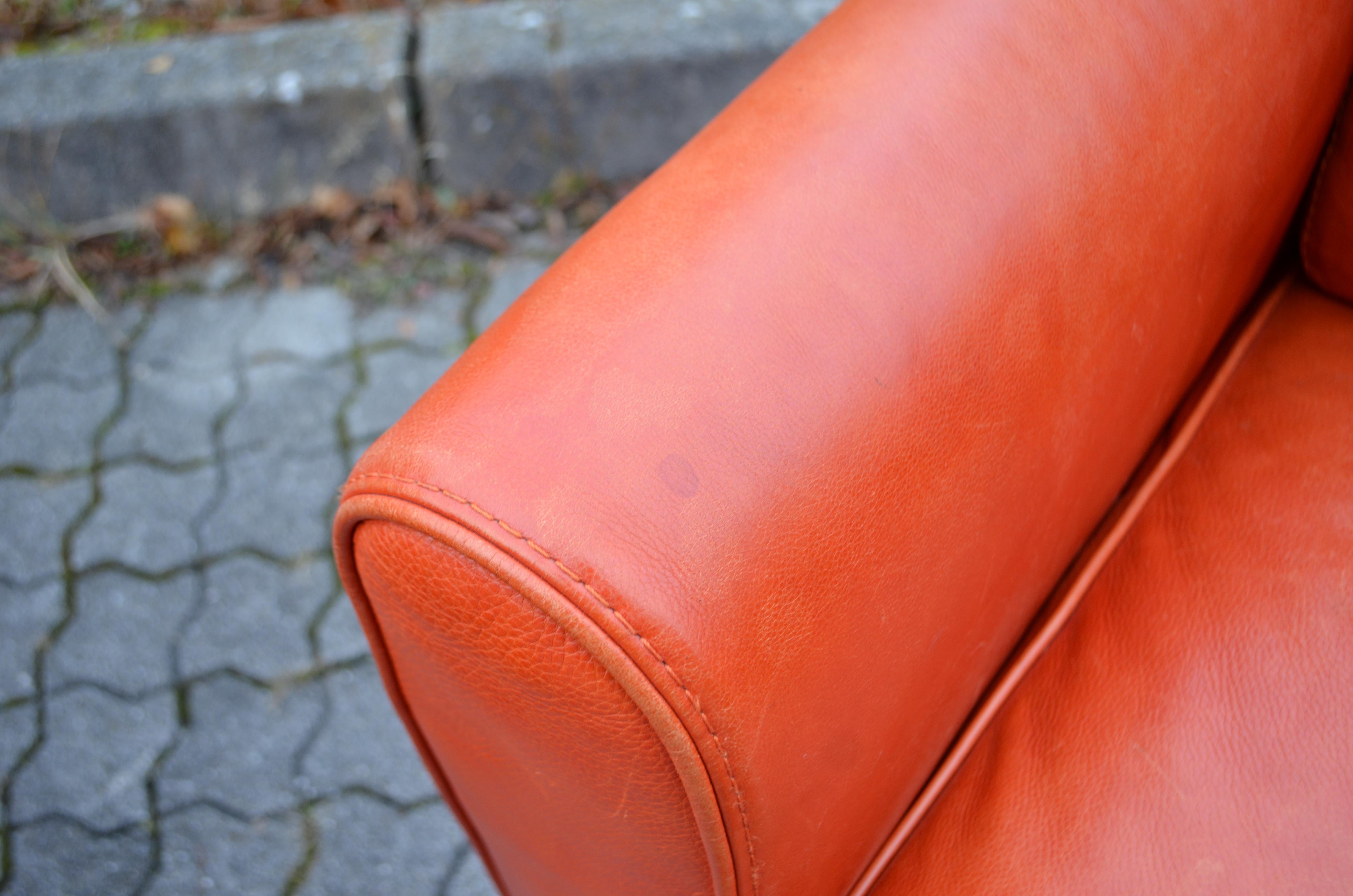 Vintage Giovanni SFORZA Collection Brandy Cognac Leather Club Chair Set of 2 10