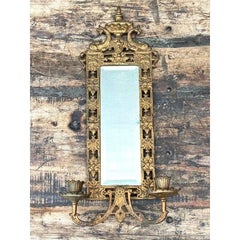 Vintage Girandole Gilt Bronze Candlestick Mirror