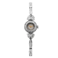 Vintage Girard Girard Perragaux Diamond Platinum Ladies Watch Bracelet