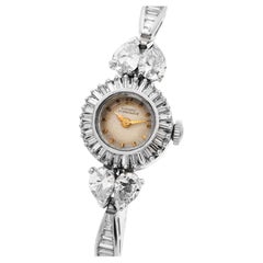 Vintage Girard Girard Perragaux Diamond Platinum Ladies Watch Bracelet