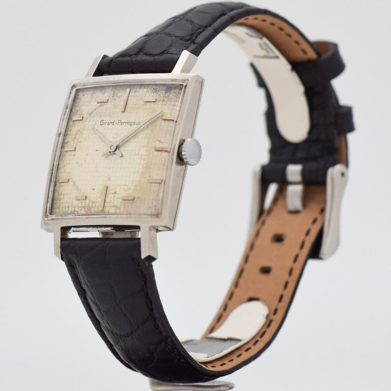 Vintage Girard Perregaux Stainless Steel SquareShaped Watch, 1960s at