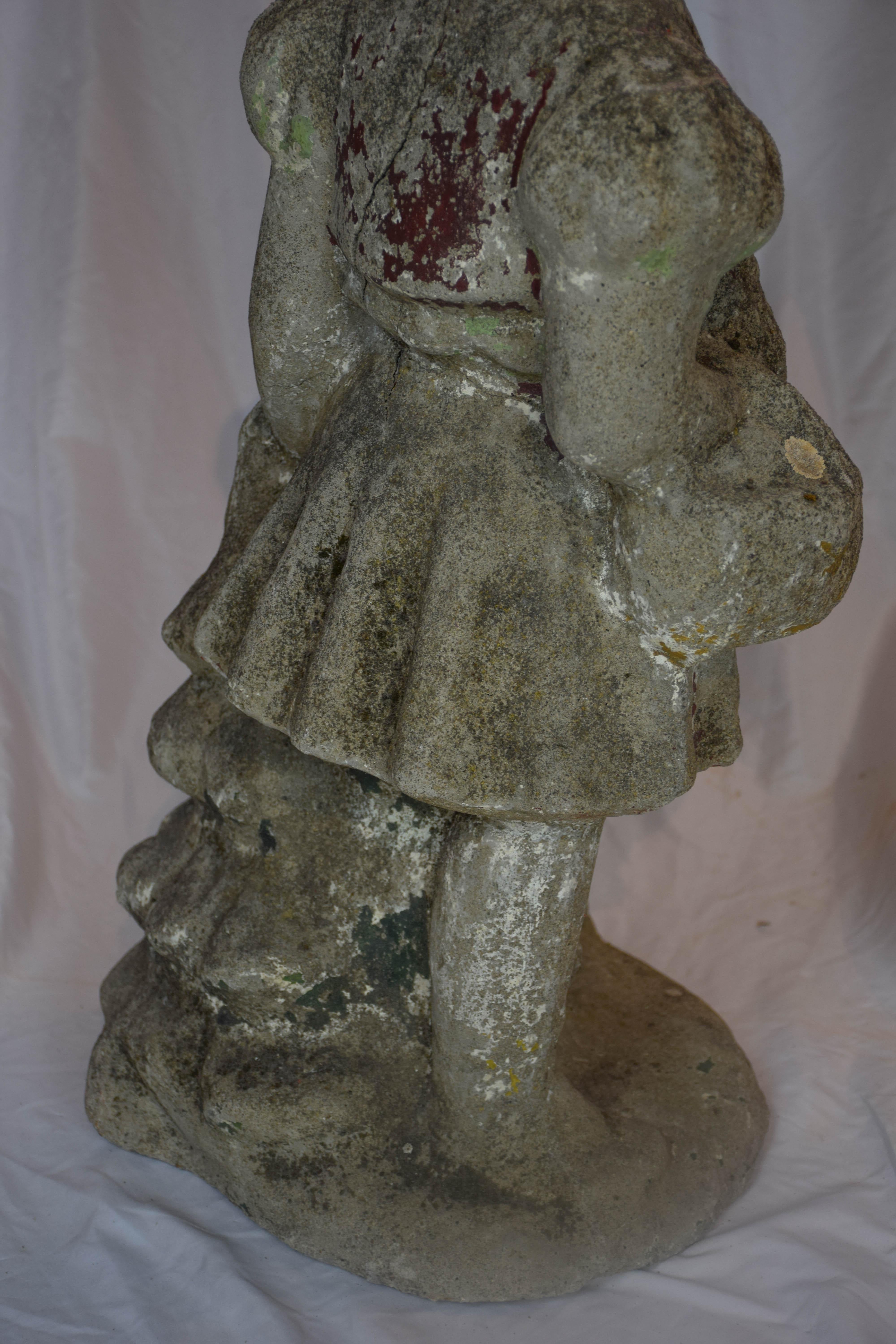 Vintage-Gartenstatue eines Mädchens im Angebot 6