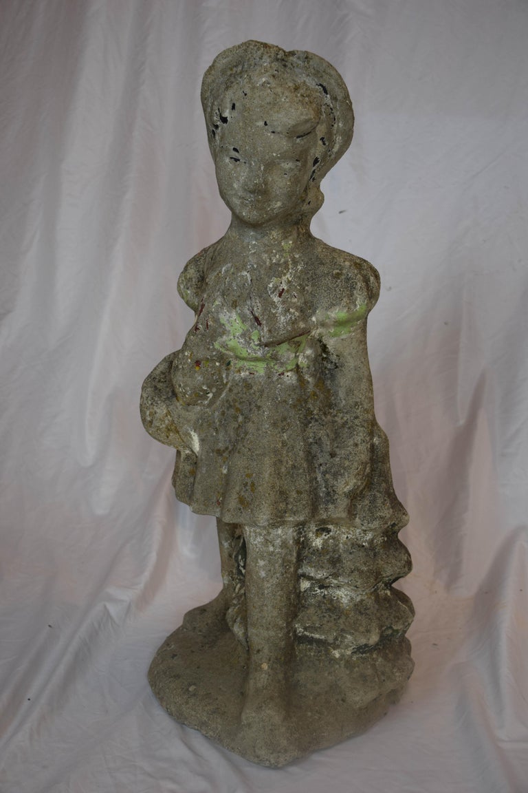 Vintage Girl Garden Statue For Sale at 1stDibs girl garden statues