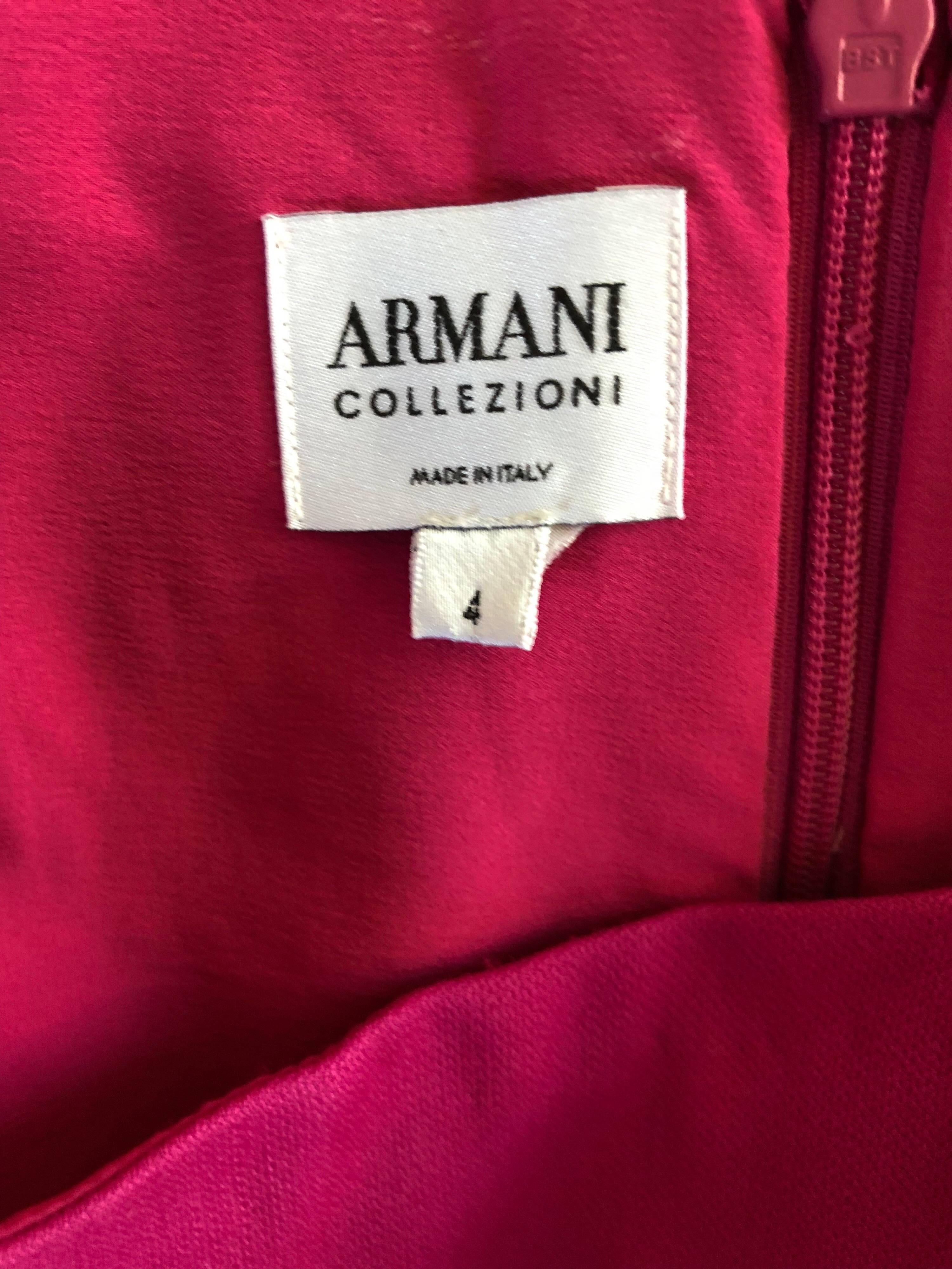 Giorgio Armani Collezioni Vintage Hot Pink Dress, 1990s  3