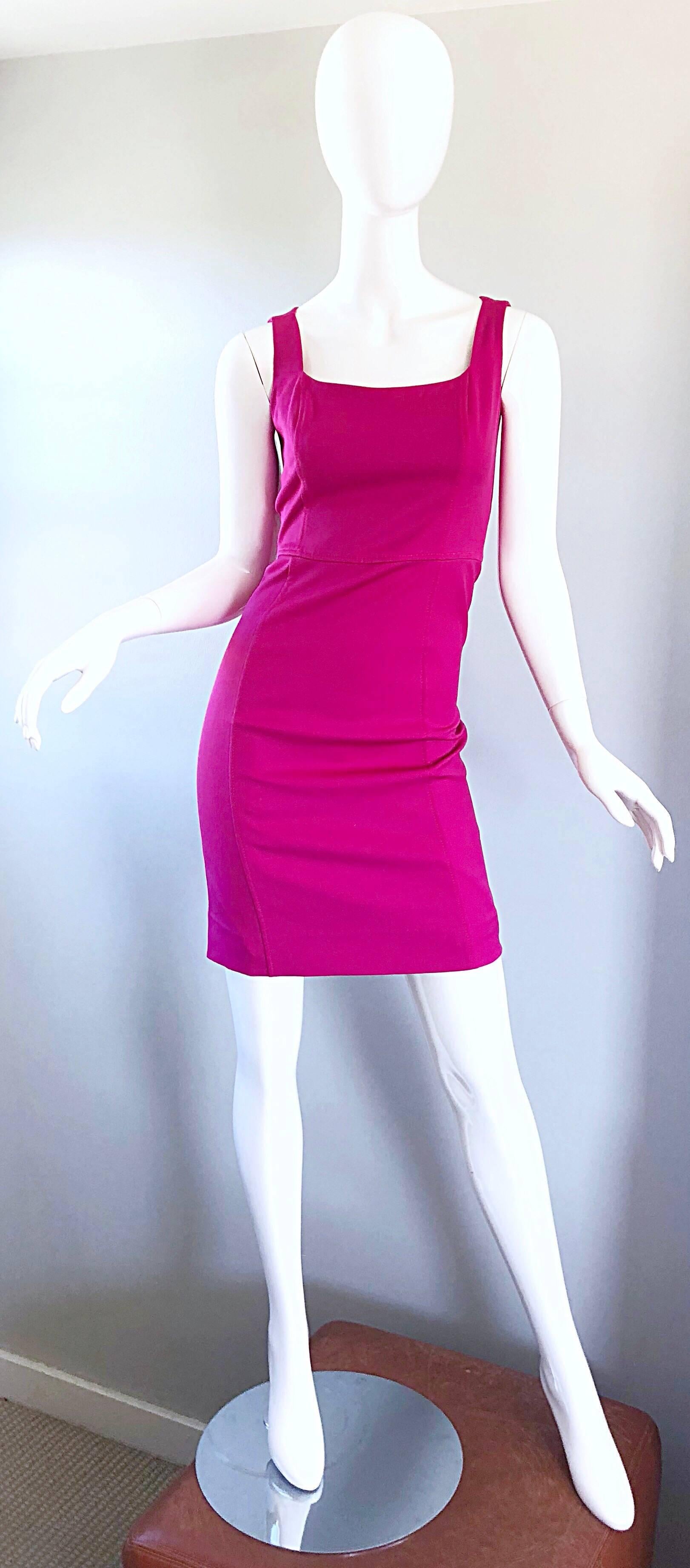 Giorgio Armani Collezioni Vintage Hot Pink Dress, 1990s  2