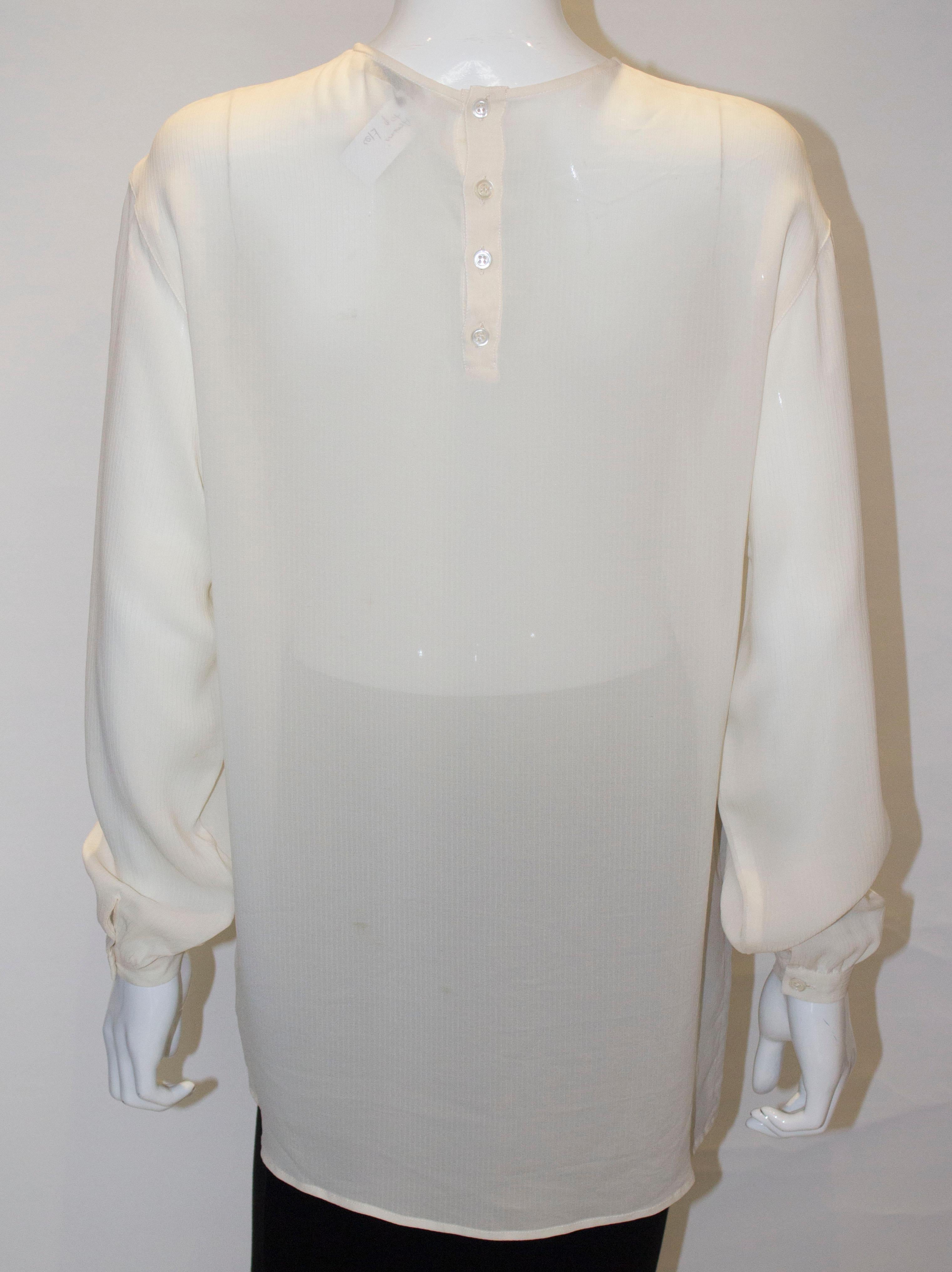 Vintage Girogio Armani Ivory Top For Sale 3