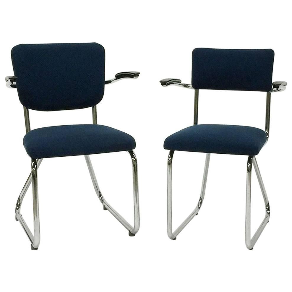 Vintage Gispen 212 Tubax Style Office Chairs,  1970s