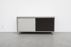 Vintage Gispen Black and Light Gray Industrial Cabinet with Chrome Legs
