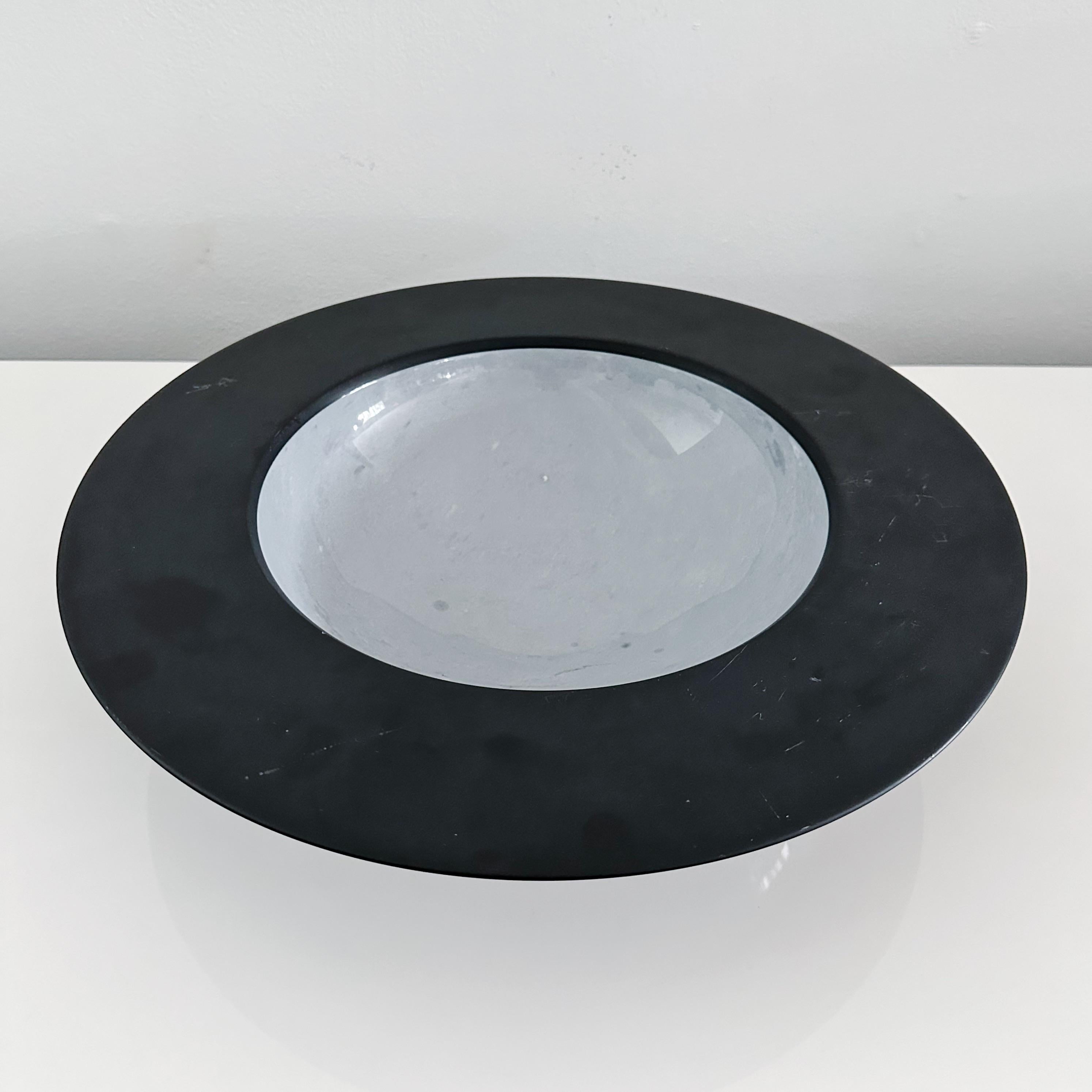 Mid-Century Modern Vintage Giulio Lazzotti for Casigliani Bardiglio Marble and Slate Large Bowl For Sale
