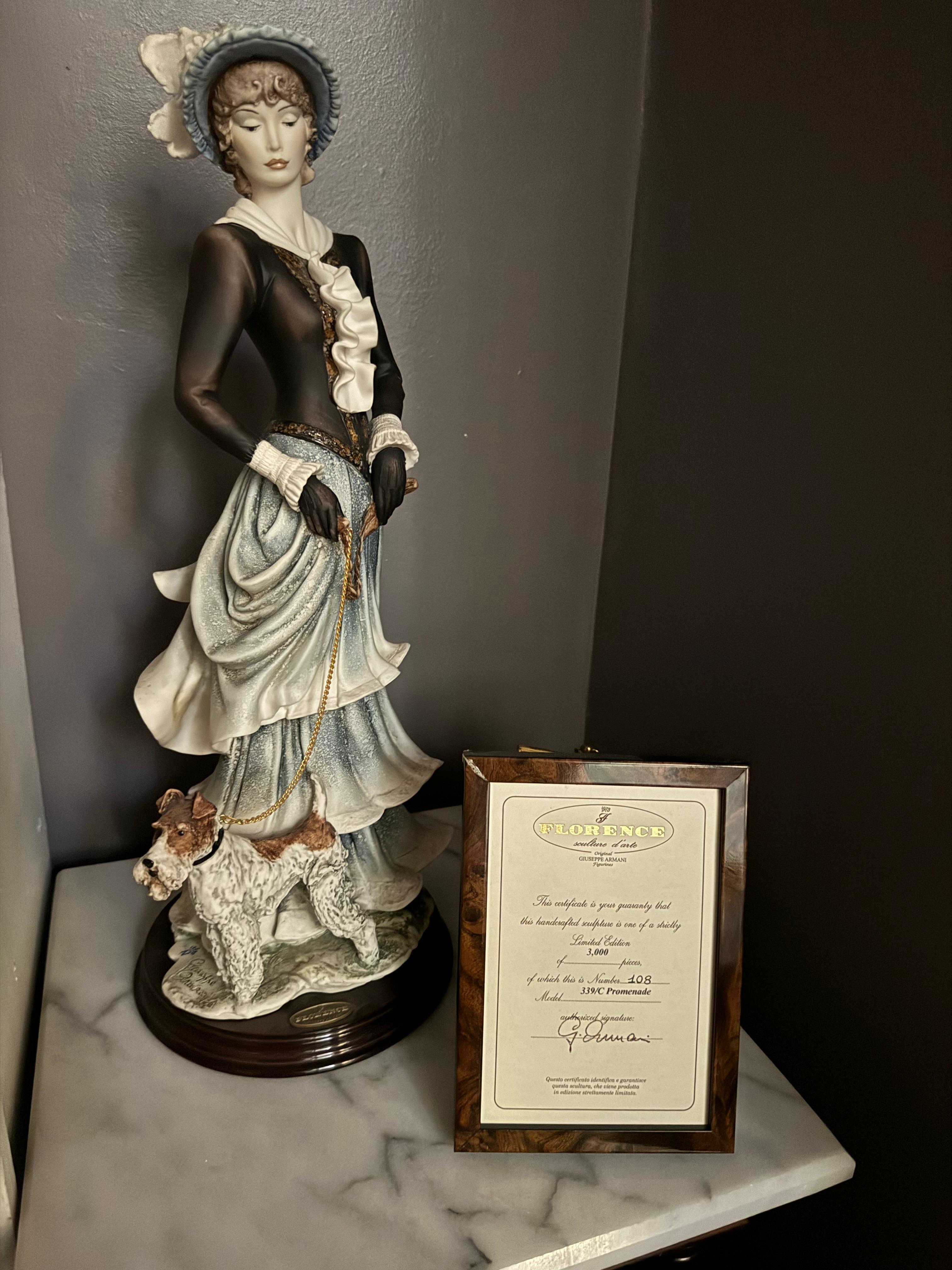 Alabastro Statuette Giuseppe Armani d'epoca, edizione limitata made in Italy con certificazione in vendita