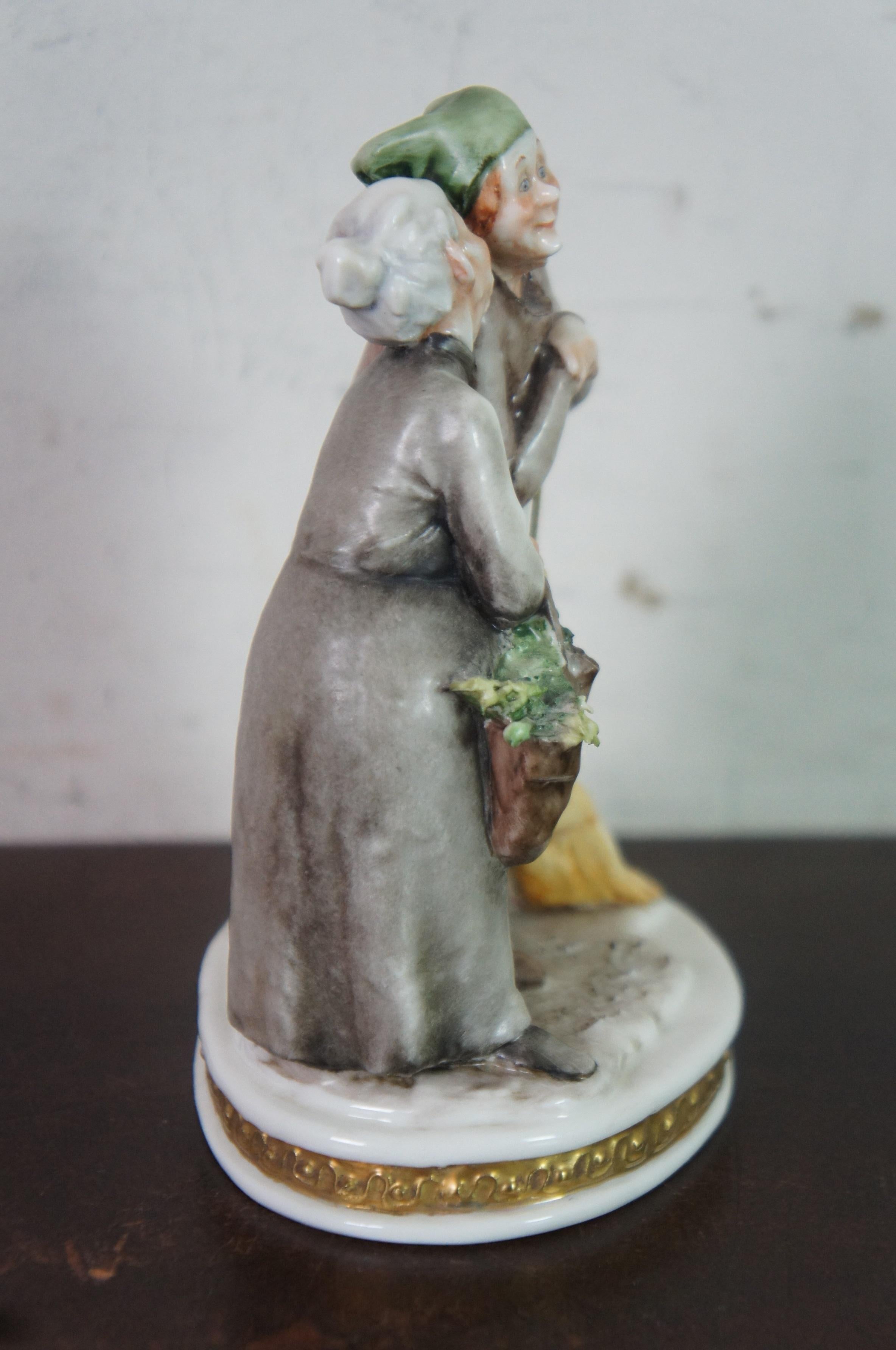 20th Century Vintage Giuseppe Cappe Capodimonte Porcelain Figurine Two Women Gossip