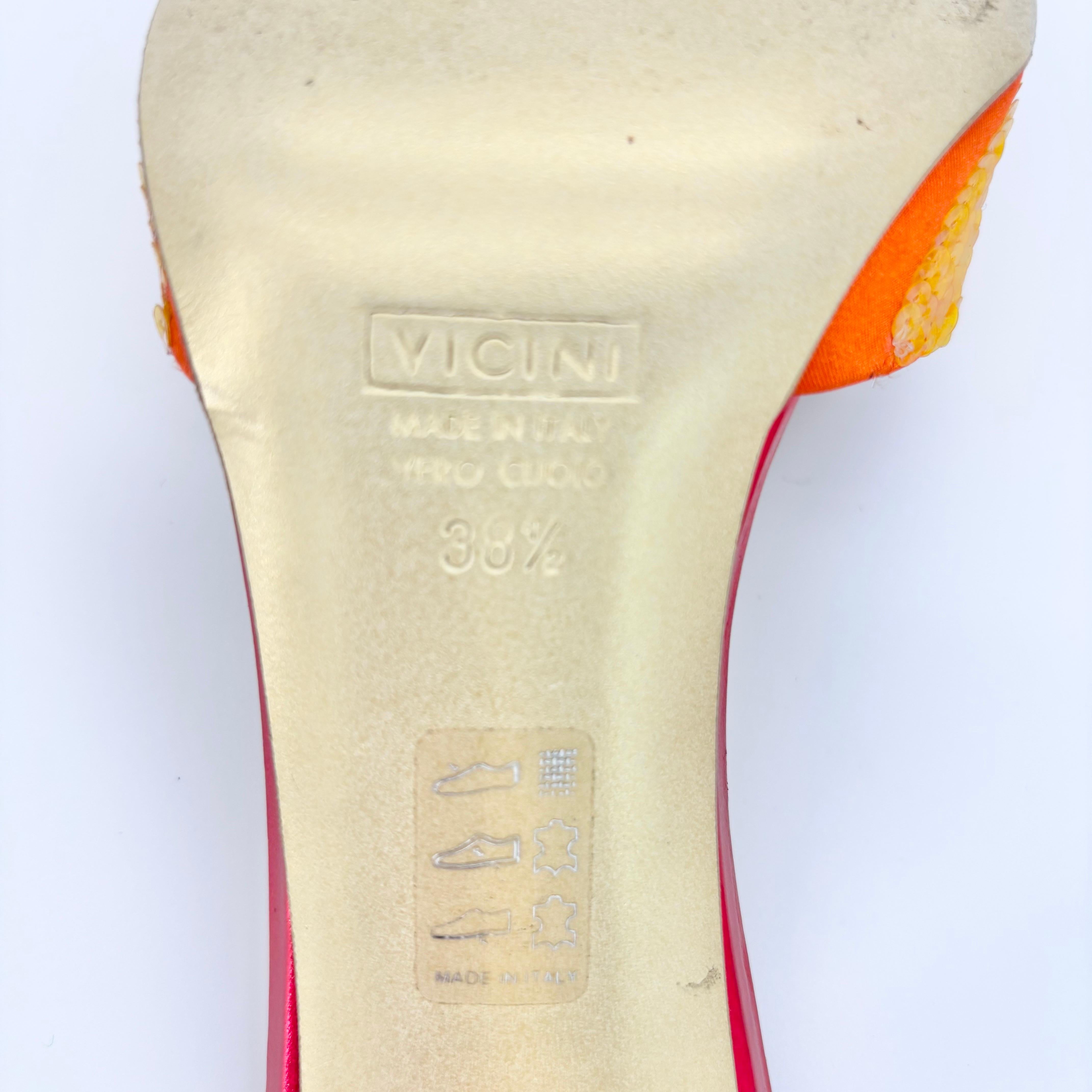 Vintage Giuseppe Zanotti Sequin Pointed Toe Heeled Slip On Mule Pumps 38.5EU For Sale 3