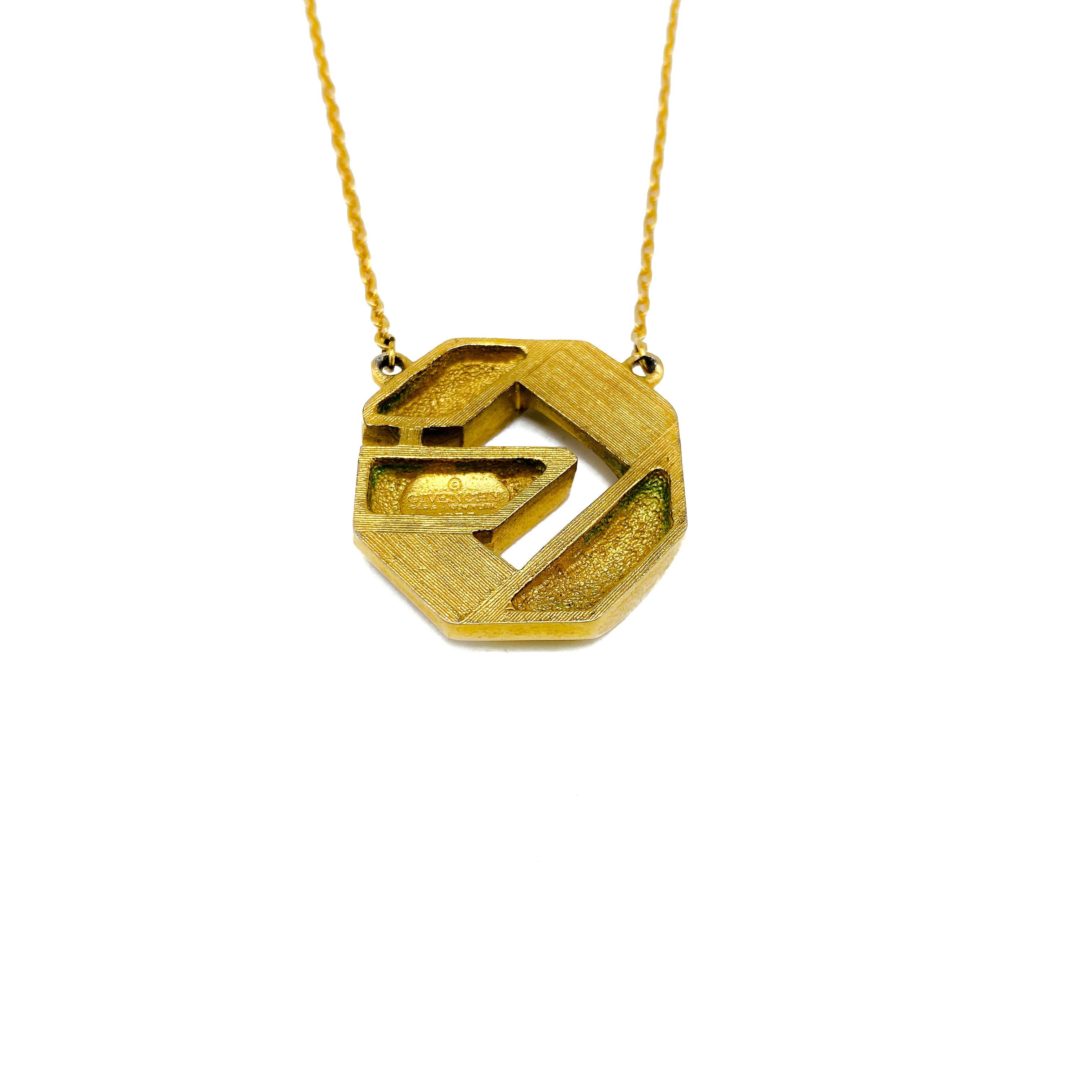 Women's Vintage Givenchy 1970s Gold Plated Pendant Necklace - 1977 Collection