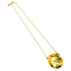Vintage Givenchy 1970s Gold Plated Pendant Necklace - 1977 Collection