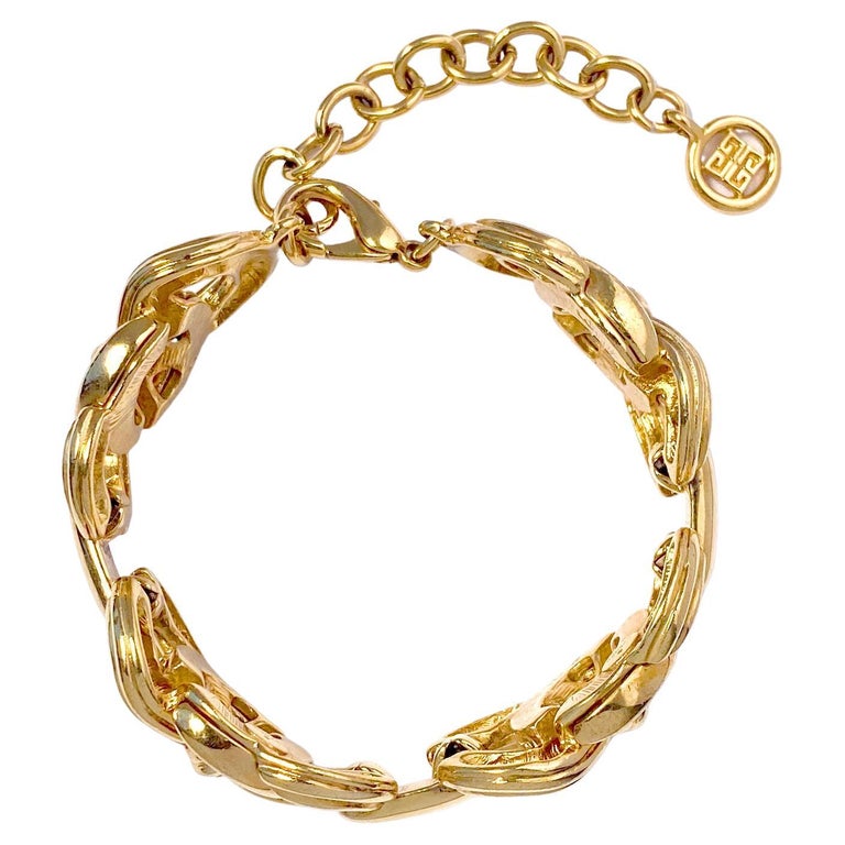 Vintage Givenchy Big Link Chain Bracelet, 1980s For Sale at 