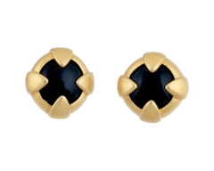 Givenchy Vintage Schwarze Stein-Clip-Ohrringe