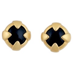 Vintage Givenchy Black Stone Clip Earrings