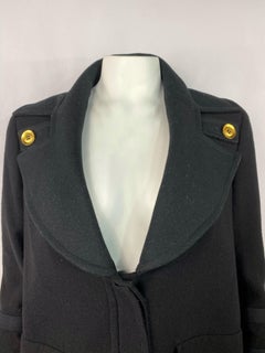 Vintage Givenchy Black Wool Outwear Jacket Size 40