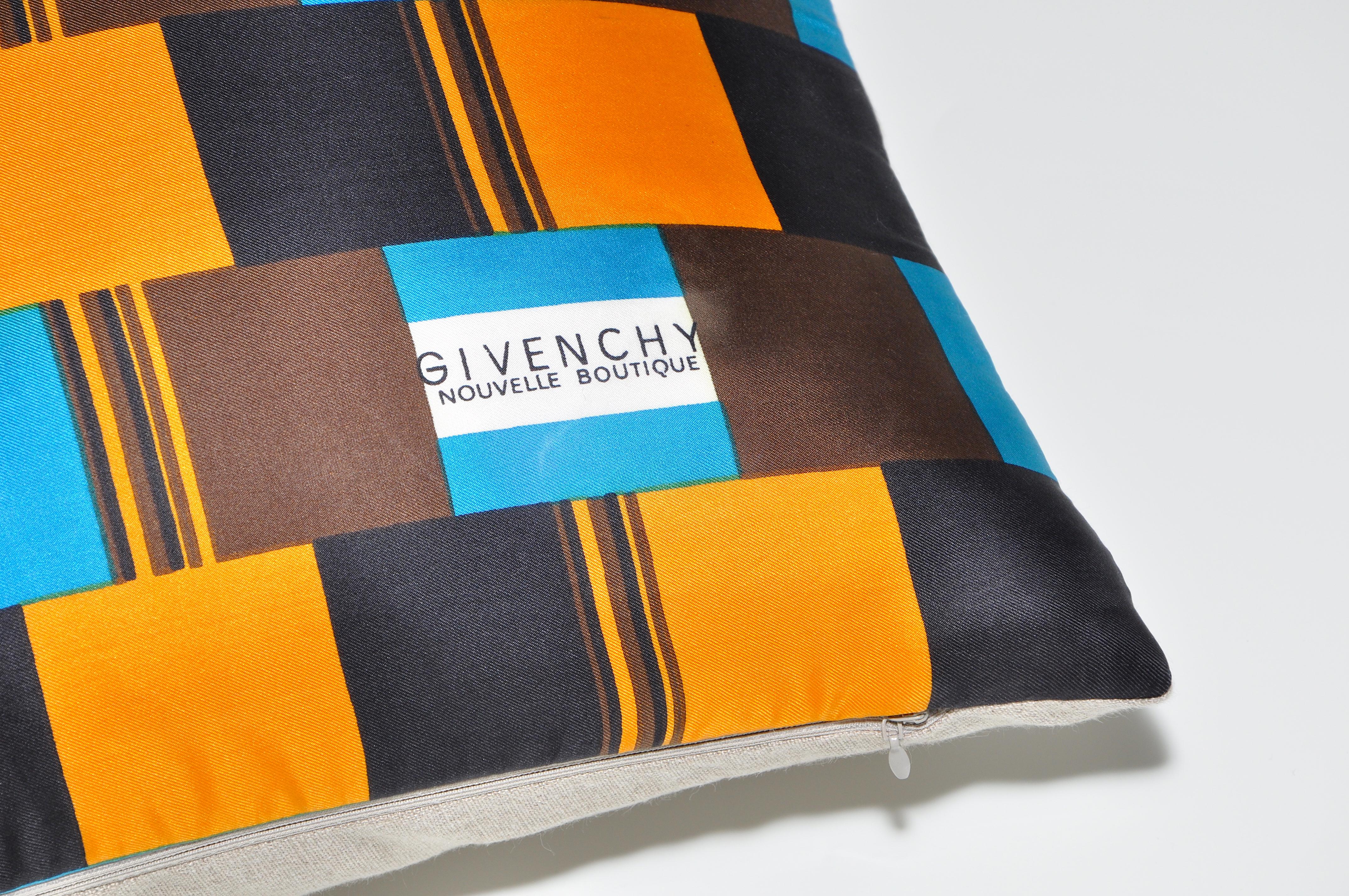 This cushion is a one of a kind and part of a sustainability project. It has been created from an upcycled, recycled luxury fabric, used with the intentions of promoting a more eco-friendly environment by using already existing materials. We both