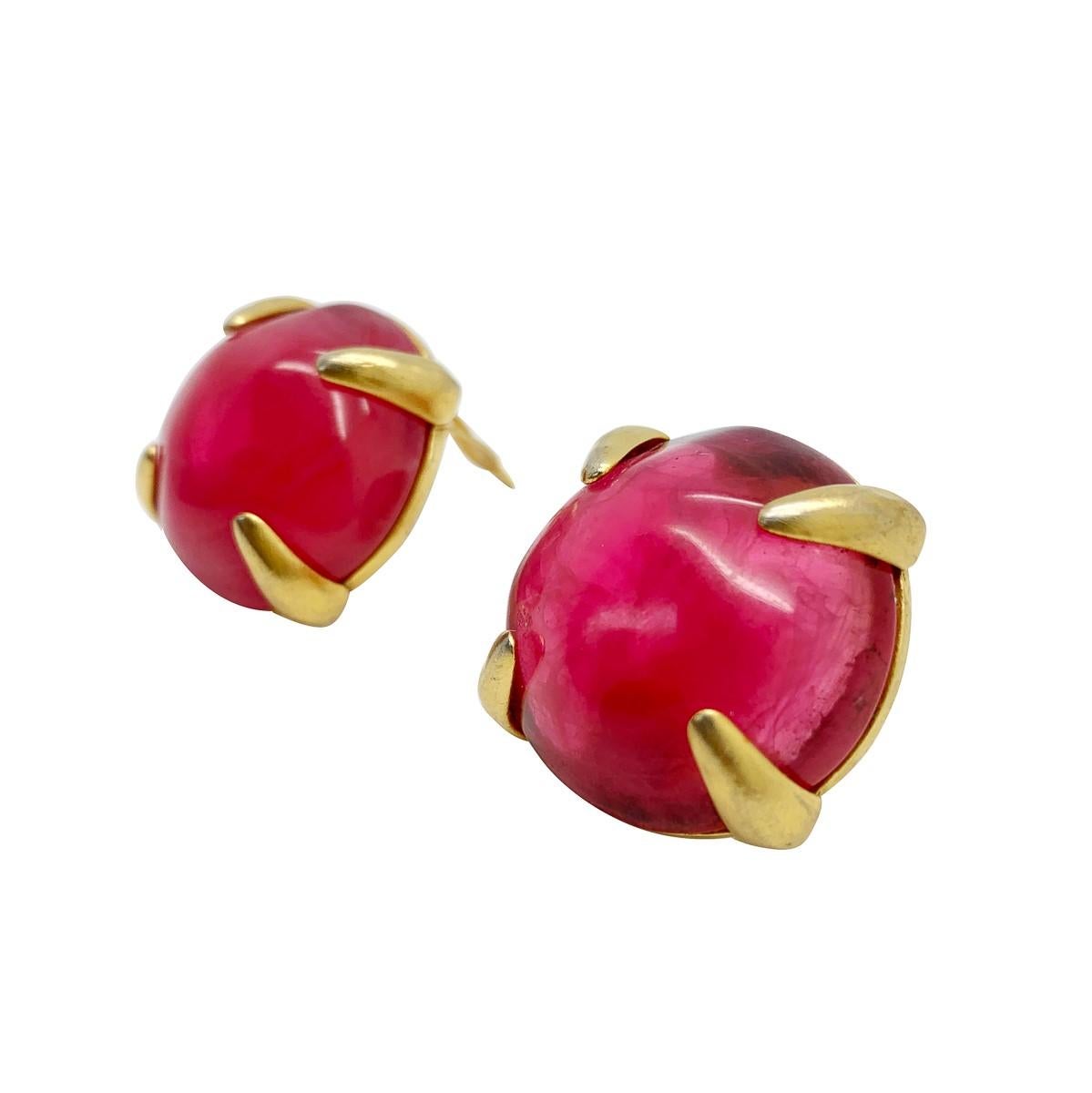 vintage Givenchy bright pink earrings 1980s In Good Condition For Sale In Wilmslow, GB