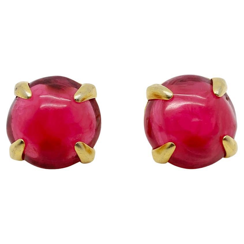 vintage Givenchy bright pink earrings 1980s