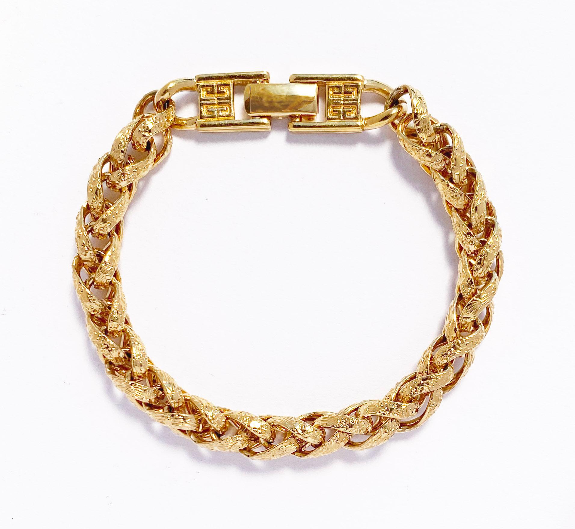 Moderne Bracelet vintage Givenchy en chaîne byzantine, 1980