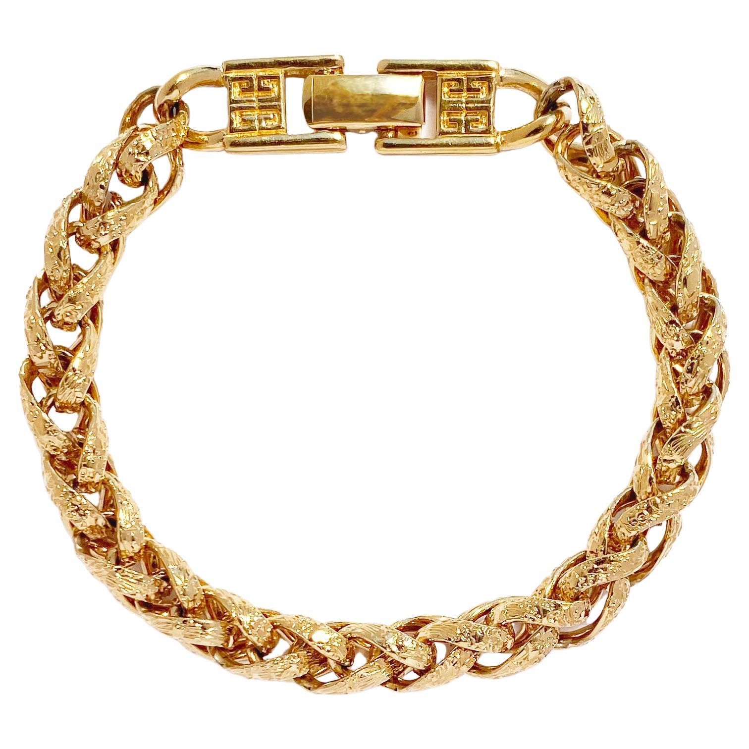 Bracelet vintage Givenchy en chaîne byzantine, 1980