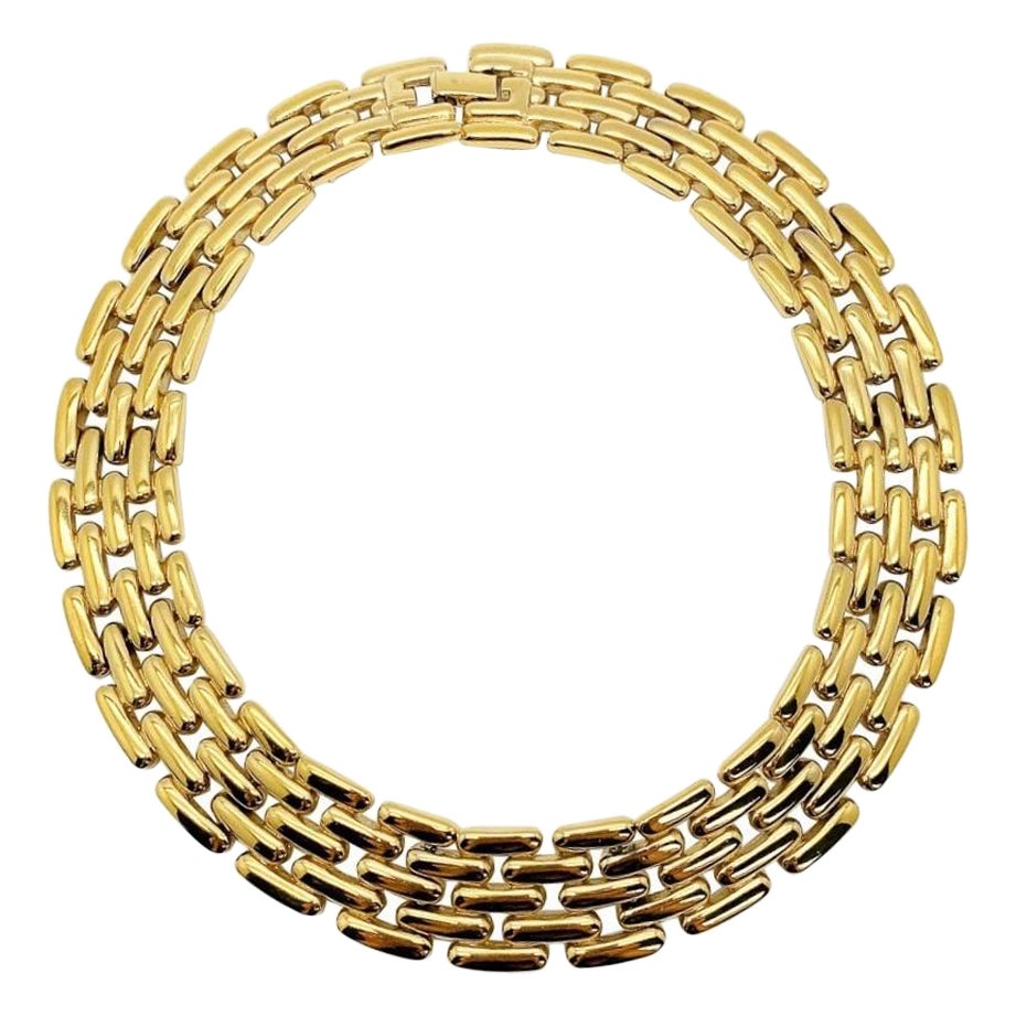 Vintage Givenchy chunky watch link necklace 1980s For Sale