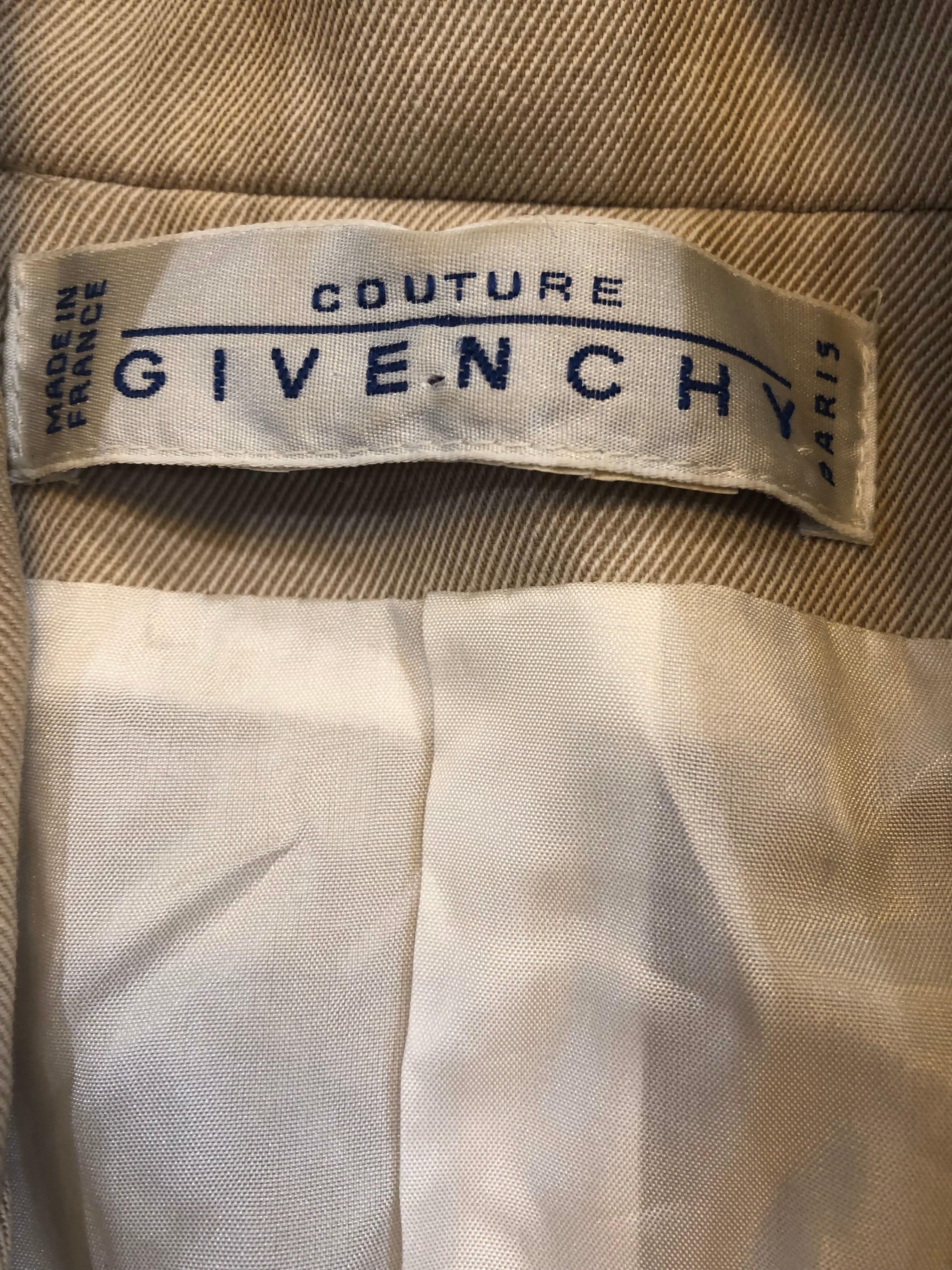 Vintage Givenchy Couture by Alexander McQueen 1990s Khaki Tan 90s Jacket Blazer 8