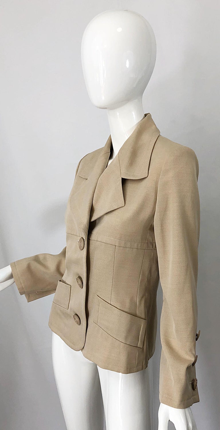 Vintage Givenchy Couture by Alexander McQueen 1990s Khaki Tan 90s ...