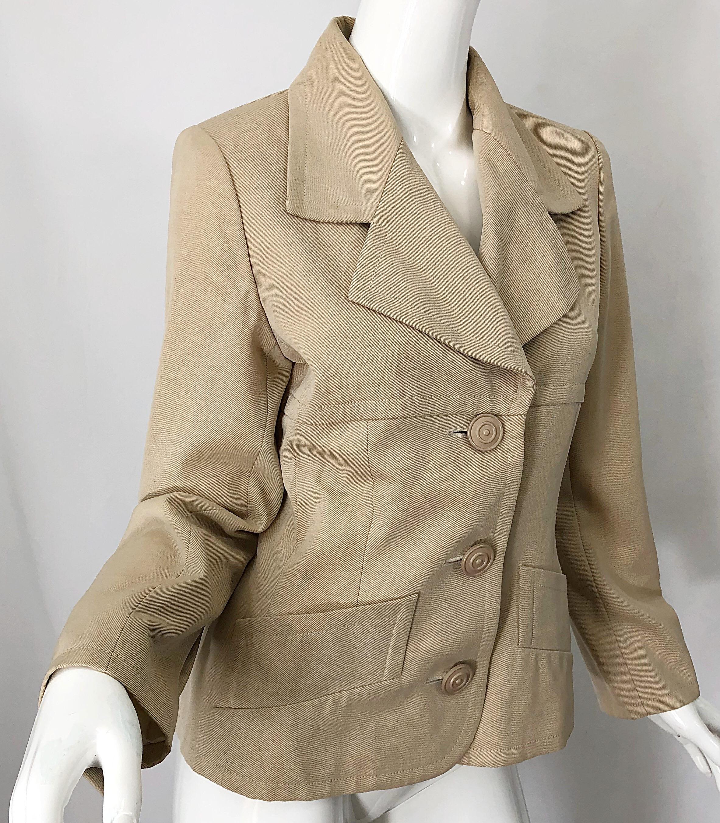 Vintage Givenchy Couture by Alexander McQueen 1990s Khaki Tan 90s ...