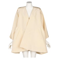 Retro Givenchy Couture Crème Silk Jacket Coat, 1990s