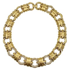 vintage Givenchy crystal O link necklace 1980s