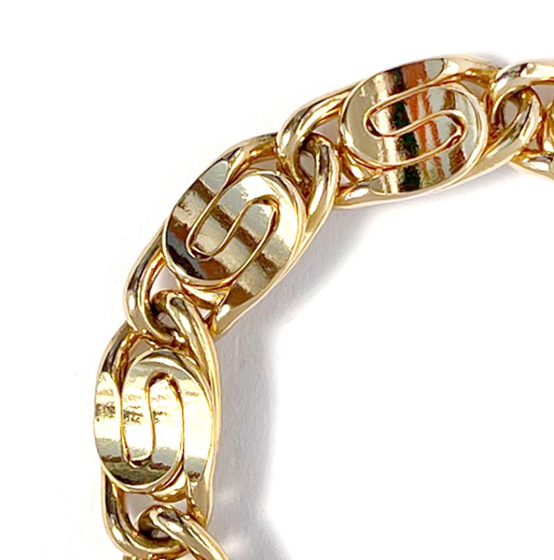 Women's or Men's Vintage Givenchy Curvy Link Chain Bracelet, 1980s For Sale