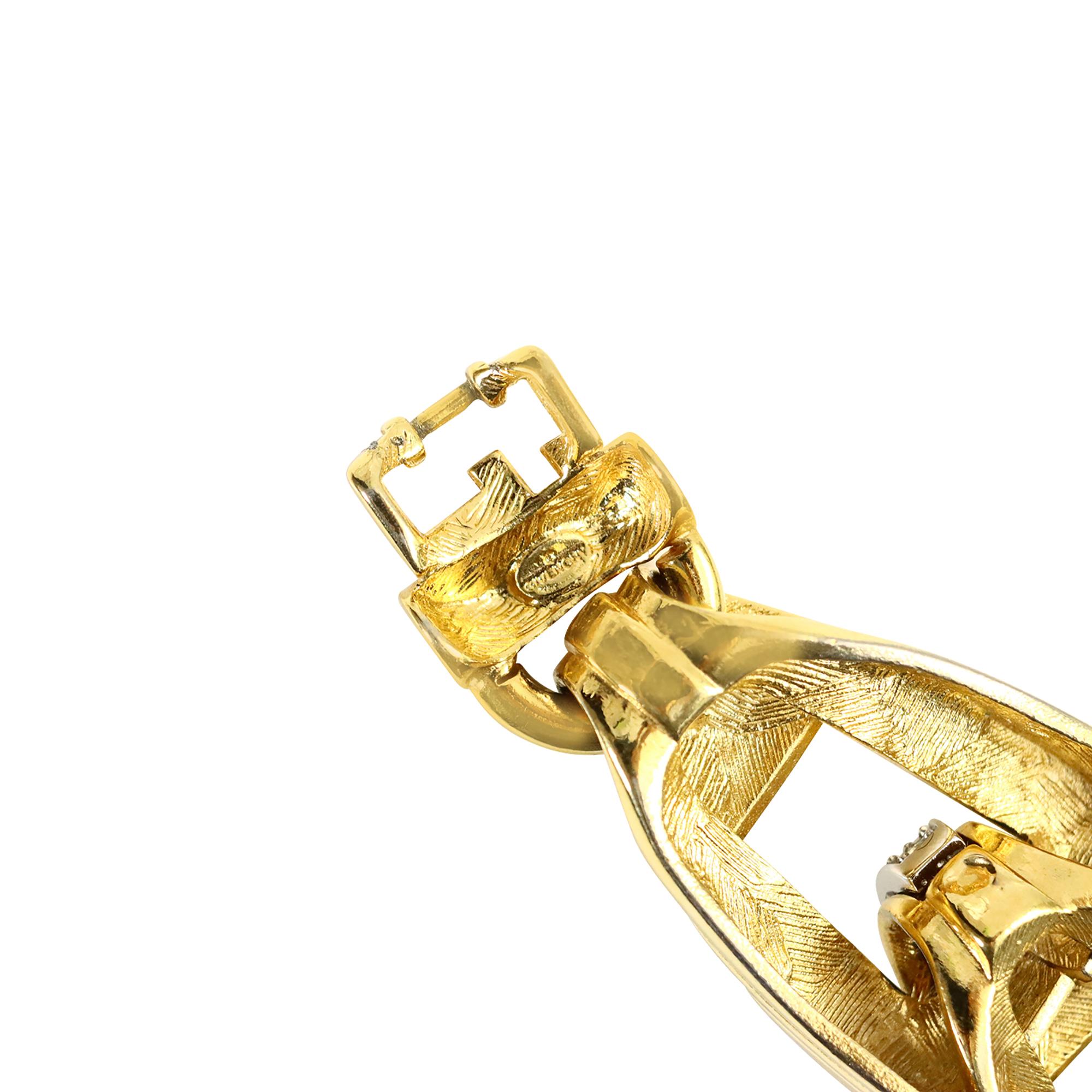 Bracciale d'epoca Givenchy con diamanti e link in tonalità oro, circa anni '80 in vendita 5