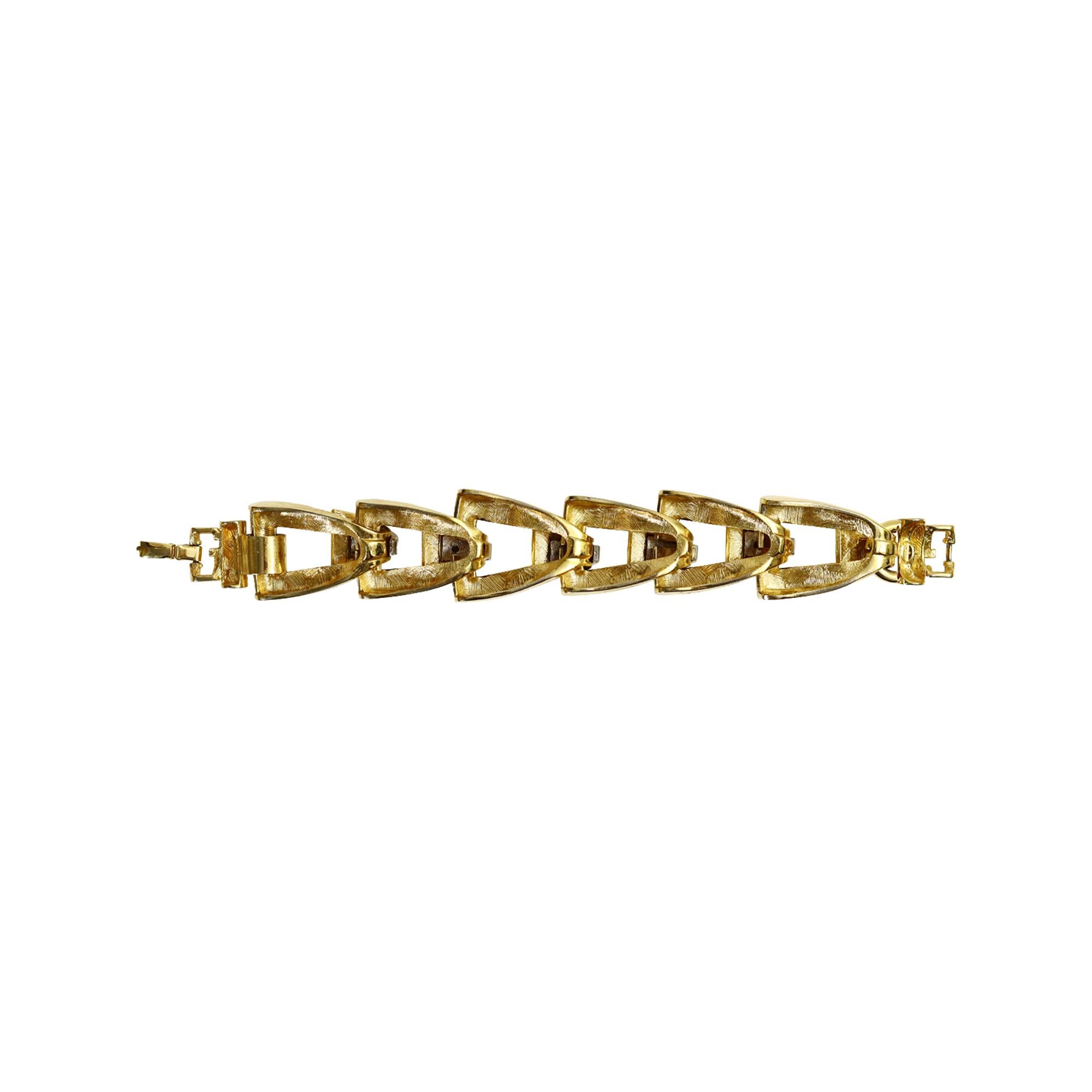Bracciale d'epoca Givenchy con diamanti e link in tonalità oro, circa anni '80 in vendita 4