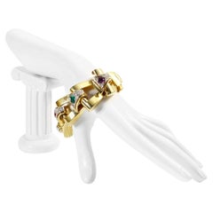 Pulsera de eslabones vintage Givenchy con diamantes y tono dorado Circa años 80