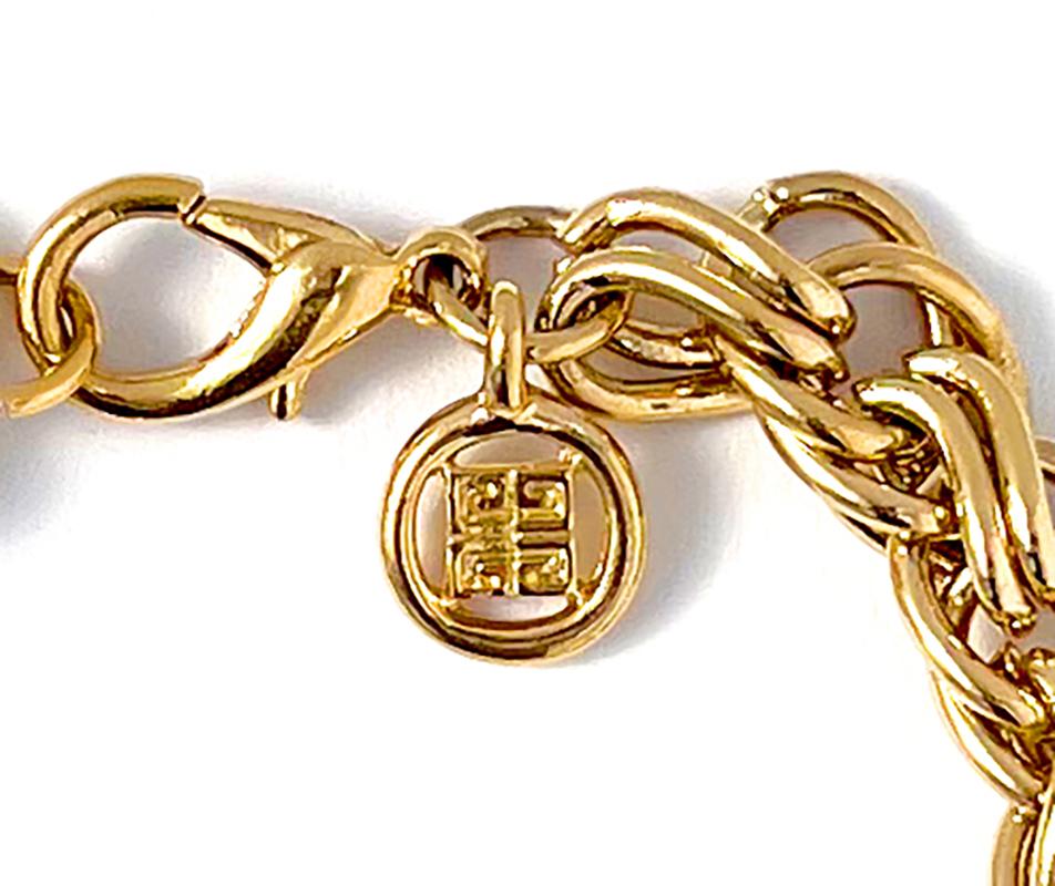 Vintage Givenchy Double Twisted Link Chain Bracelet, 1980s In Good Condition For Sale In London, GB