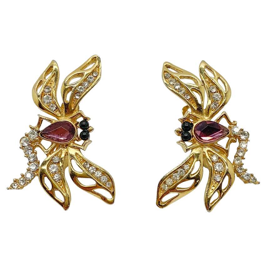 vintage Givenchy dragonfly earrings 1980s
