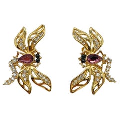 vintage Givenchy dragonfly earrings 1980s