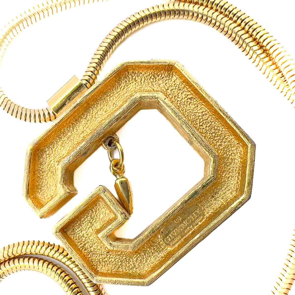 Givenchy, collier vintage à motif G en émail, années 1970 en vente 1