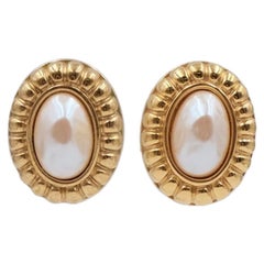 Vintage Givenchy Faux Pearl Clip-on Earrings 1990's