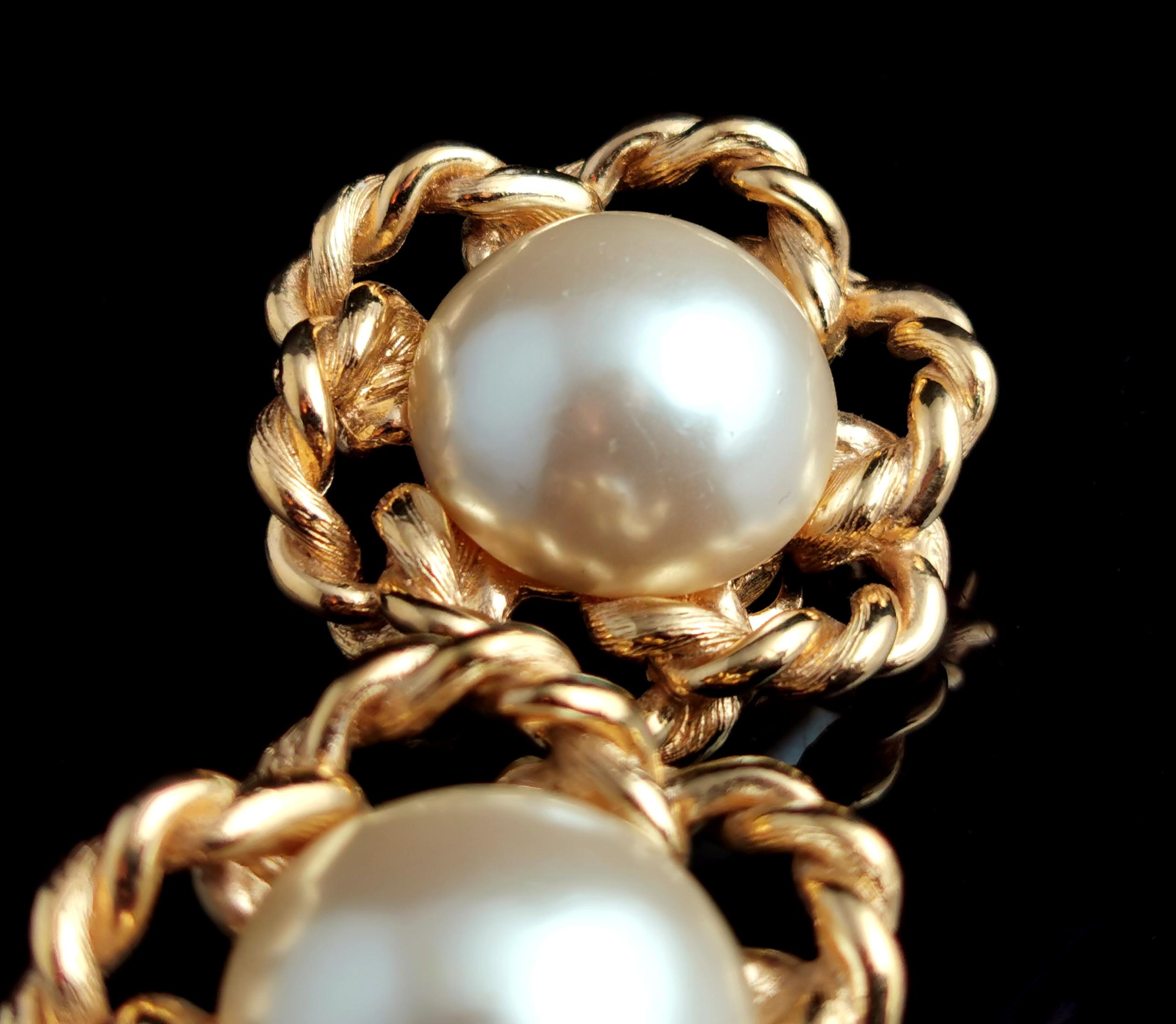 vintage givenchy pearl earrings