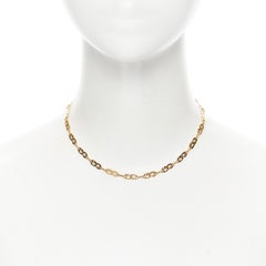vintage GIVENCHY GG graphic logo gold chain linked choker necklace