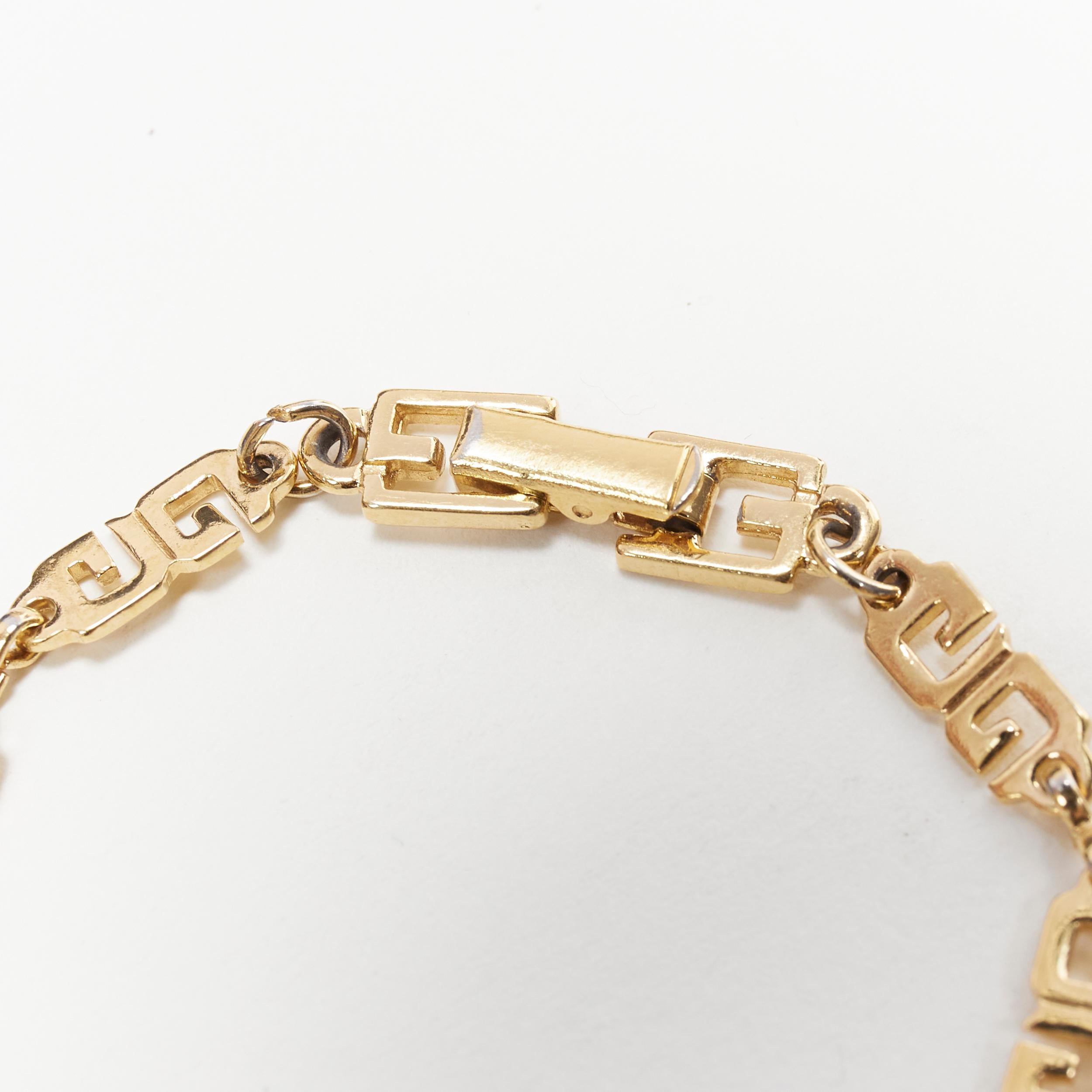 Gold vintage GIVENCHY GG logo chain link gold bracelet
