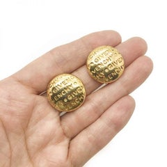 Givenchy ikonische Gold-Ohrringe mit Knopfleiste, 1980er Jahre